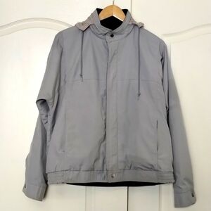 London Fog Mens Size 44 Regular Gray Bomber Jacket